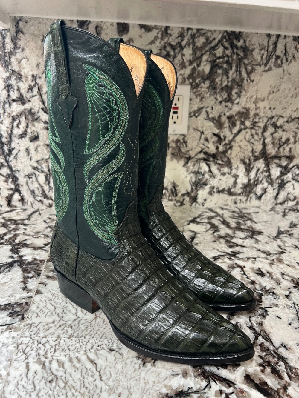 Exotic Cuadra Tail Cut Alligator Caiman Crocodile Cowboy Boots Men’s 10
